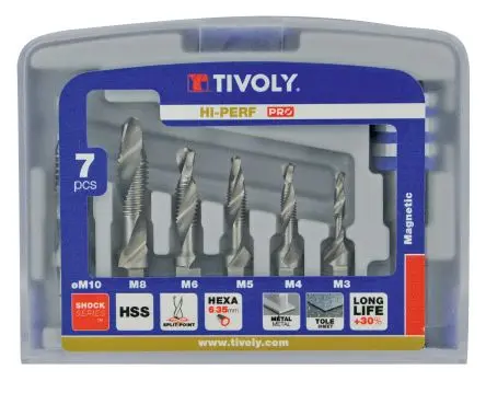 Produktfoto 1 von Tivoly HSS Satz 3 mm → 10 mm, 7-teilig für Edelstahl