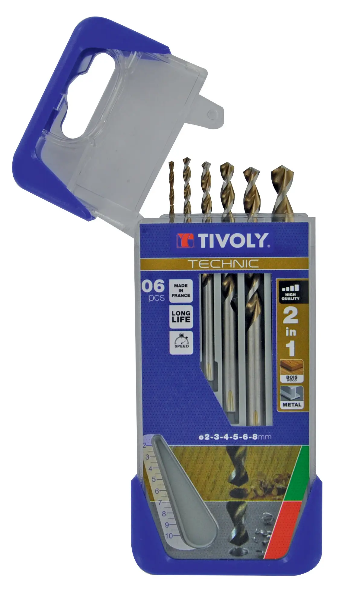 Produktfoto 1 von Tivoly HSS Holz Satz 2 mm → 8 mm, 6-teilig für Holz
