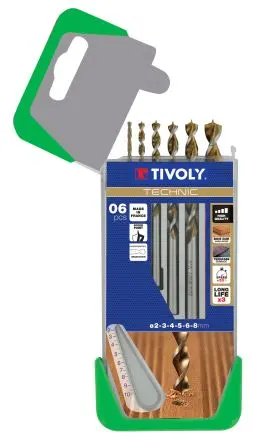 Produktfoto 1 von Tivoly HSS Holz Satz 2 mm → 8 mm, 6-teilig für Holz