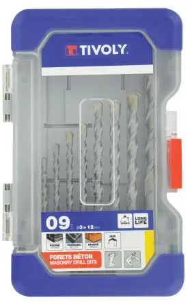 Produktfoto 1 von Tivoly Satz 3 mm → 12 mm, 9-teilig für Pierre, Betonblock, Brique