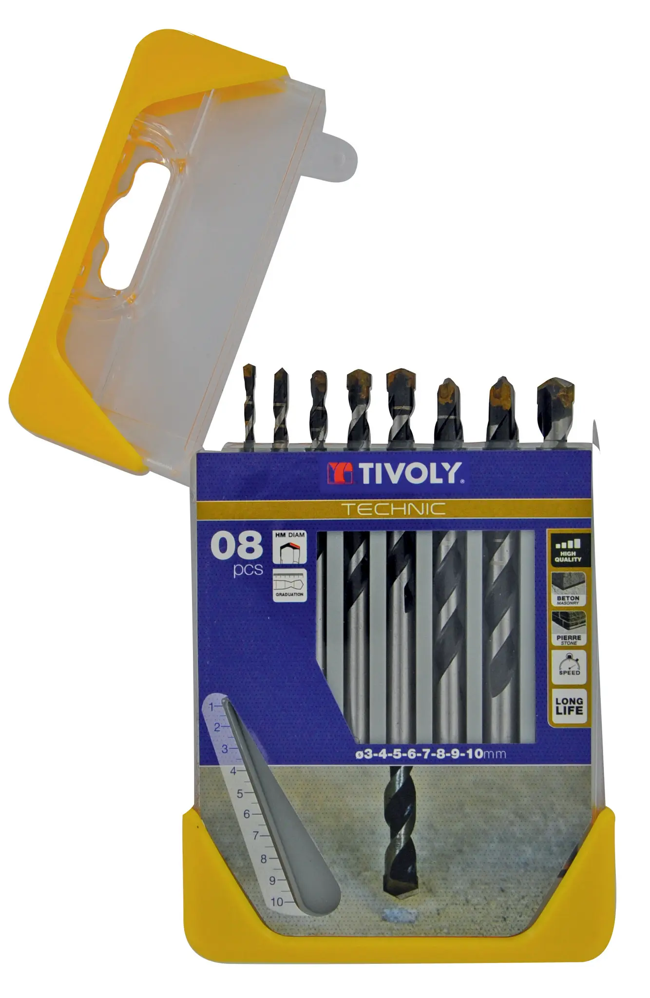 Produktfoto 1 von Tivoly Satz 3 mm → 10 mm, 8-teilig für Brique Bton Pierre
