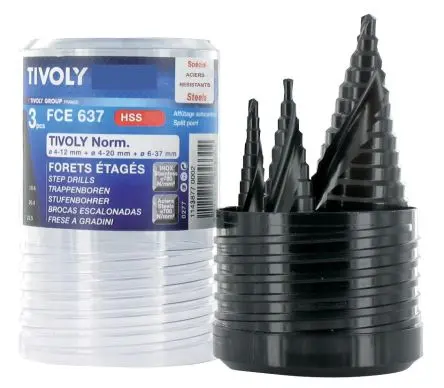 Produktfoto 1 von Tivoly HSS Satz 4 mm → 37 mm, 3-teilig für Stahl