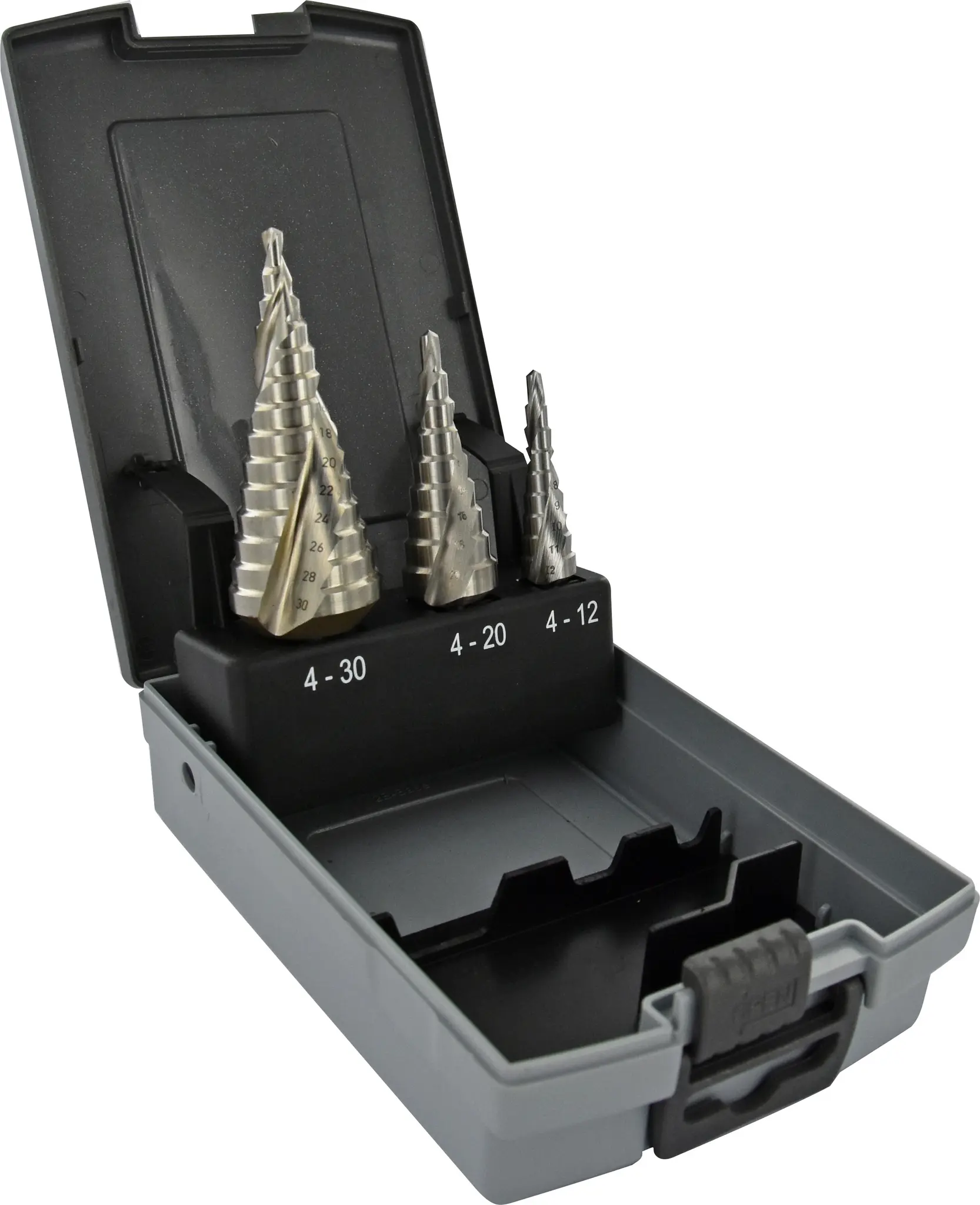 Produktfoto 1 von Tivoly HSS Schälbohrer Satz 4 mm → 30 mm, 3-teilig für Stahl