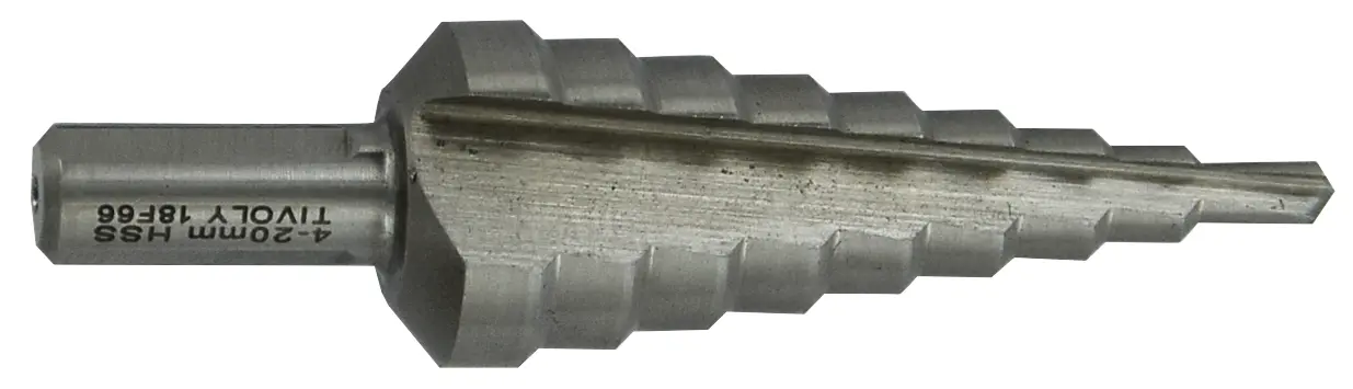 Produktfoto 1 von Tivoly HSS Stufenbohrer Ø 4 → 20mm 13-stufig, 4mm → 20mm