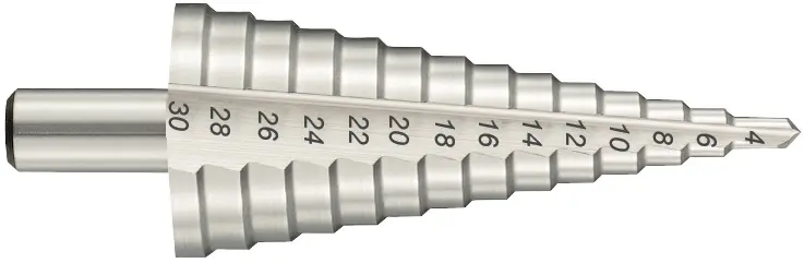 Produktfoto 1 von Tivoly HSS Stufenbohrer Ø 4 → 30mm 13-stufig, 4mm → 30mm