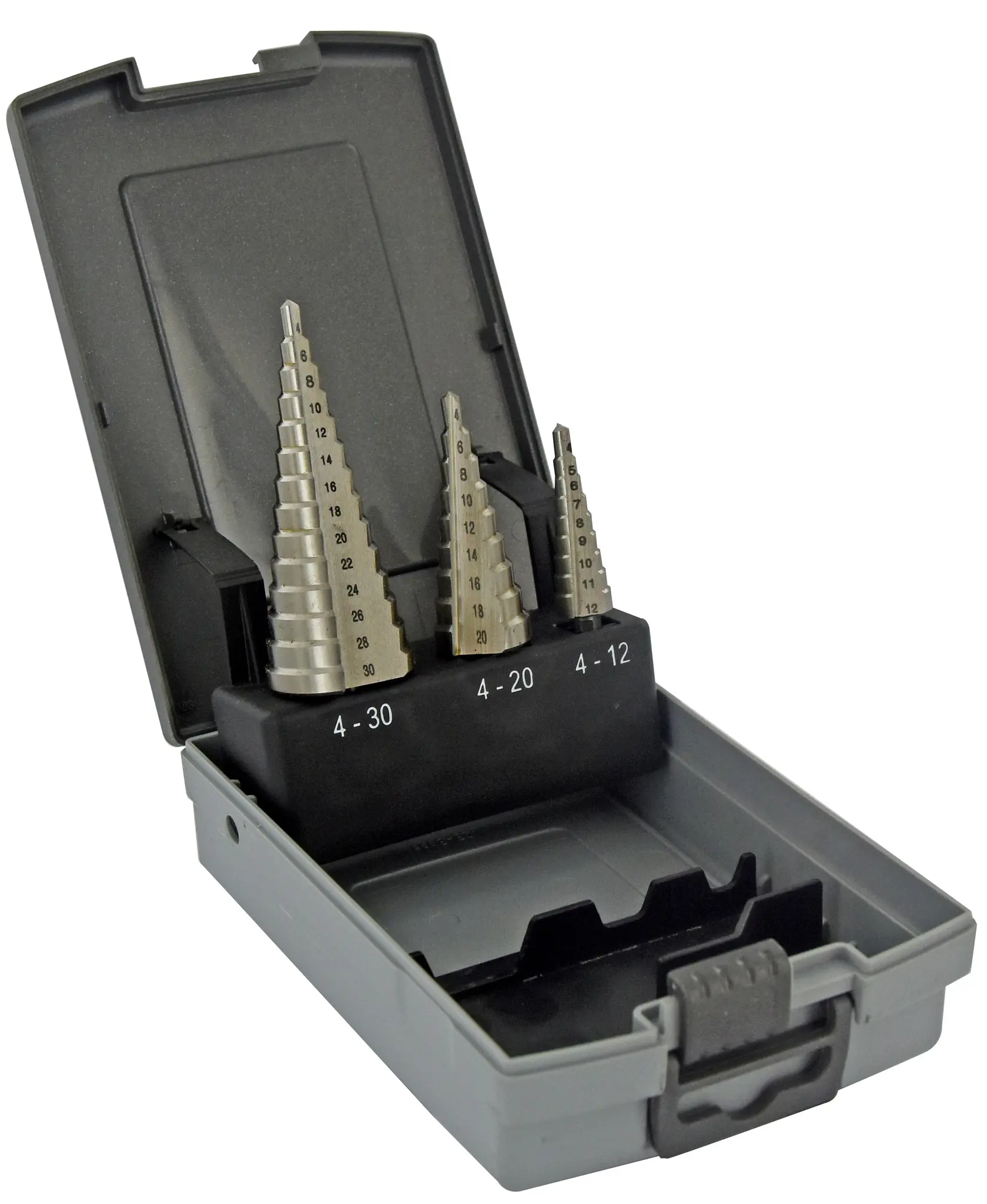 Produktfoto 1 von Tivoly HSS Schälbohrer Satz 4 mm → 30 mm, 3-teilig für Stahl