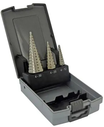 Produktfoto 1 von Tivoly HSS Schälbohrer Satz 4 mm → 30 mm, 3-teilig für Stahl