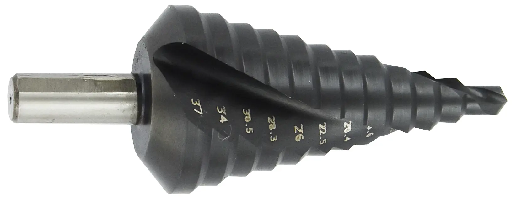 Produktfoto 1 von Tivoly HSS-Co Stufenbohrer Ø 6 → 37mm 13-stufig, 6mm → 37mm