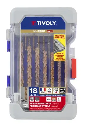 Produktfoto 1 von Tivoly HSS Satz 2 mm → 10 mm, 18-teilig für Stahl