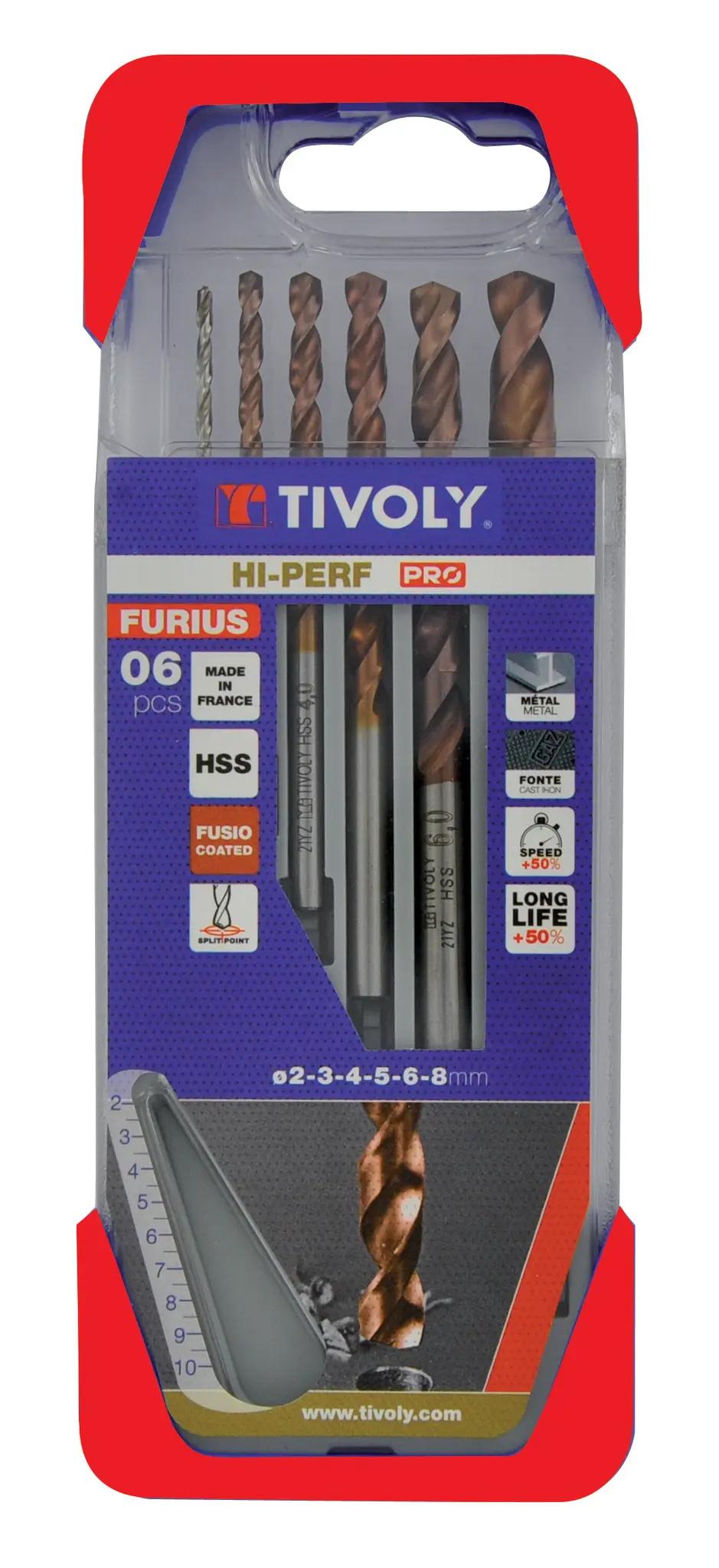 Produktfoto 1 von Tivoly HSS Satz 2 mm → 8 mm, 6-teilig für Stahl