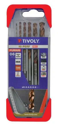 Tivoly HSS Satz 2 mm → 8 mm, 6-teilig für Stahl