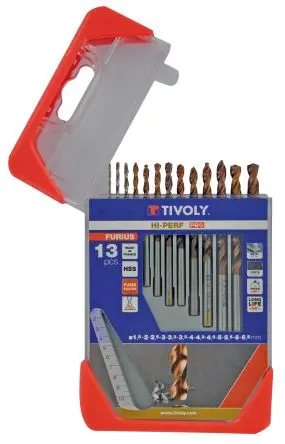 Produktfoto 1 von Tivoly HSS Satz 1.5 mm → 6.5 mm, 13-teilig für Stahl