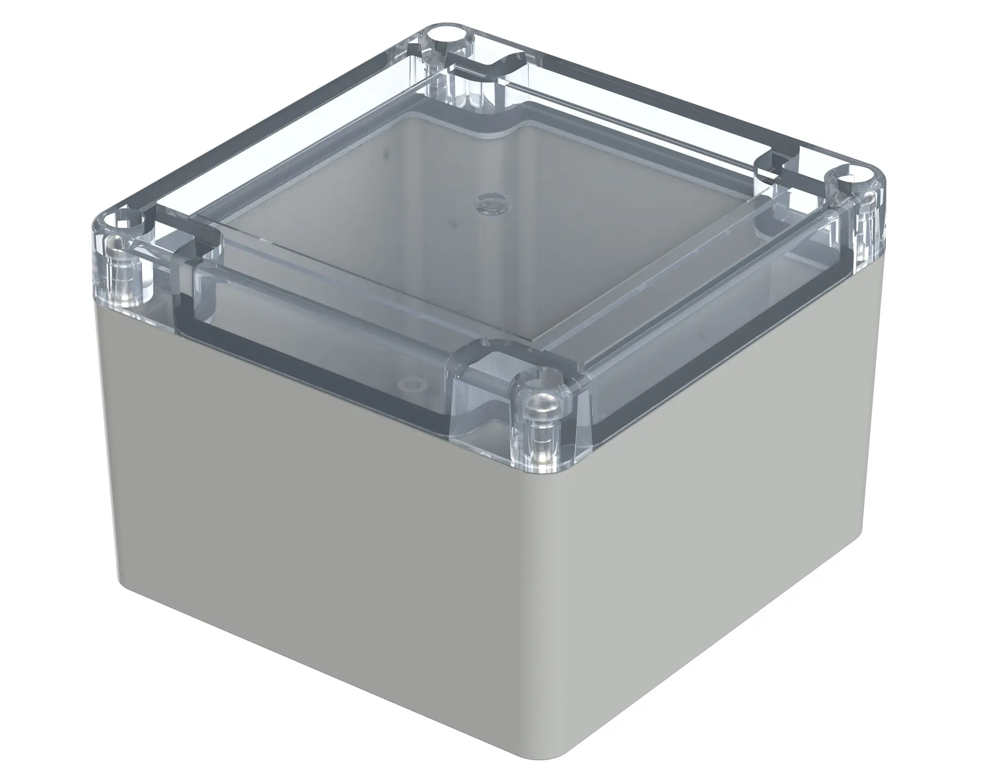 Produktfoto 1 von Bopla Euromas X; Gehäuse; Polycarbonat; Hellgrau; IK07 IP66, IP68 Breite 104.8 mm Höhe 74.7 mm Länge 104.8 mm