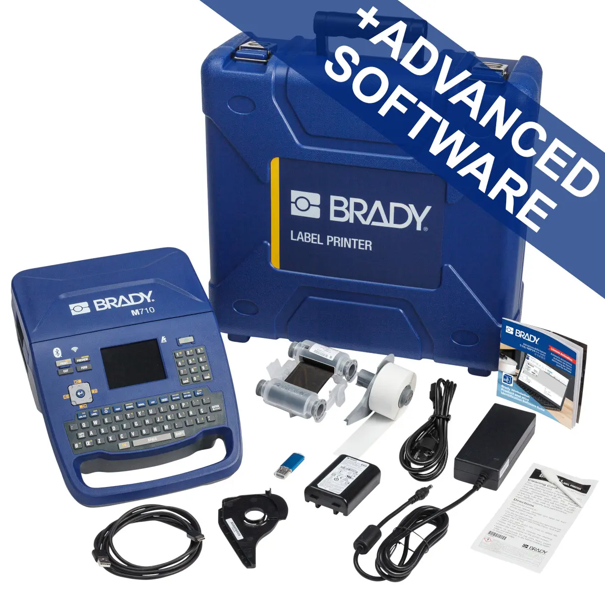 Produktfoto 1 von Brady M710-WB-QZ-BWS Etikettendrucker bis 50.80 mm Etiketten Tragbares Gerät Tastatur, EU mit QWERTY Tastatur