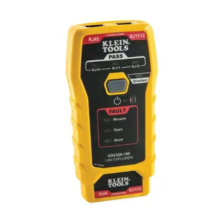 Produktfoto 1 von Klein Tools VDV526-100 Netzwerktester Tonsignal, Kabelprüfgerät, RJ11, RJ12, RJ45