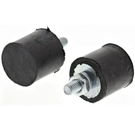 Produktfoto 1 von FIBET Naturgummi Zylindrisch Gummipuffer, Außengewinde-Puffer M10 83 kg, Ø 50 mm x 50 mm / bis 83 kg