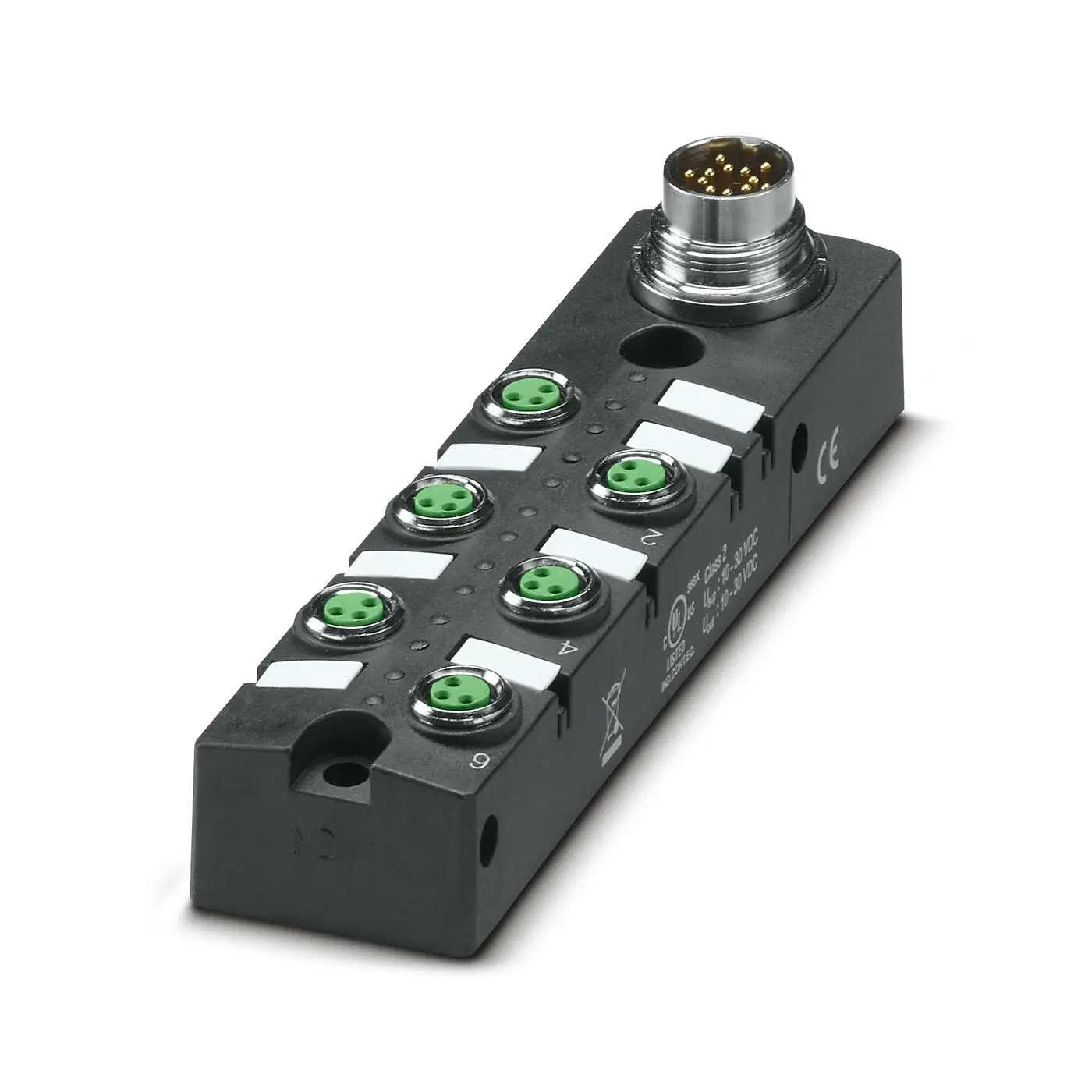 Produktfoto 1 von Phoenix Contact SACB Sensor-Box 30V dc 6 Anschlüsse 3 Auslässe M8 Abgewinkelt
