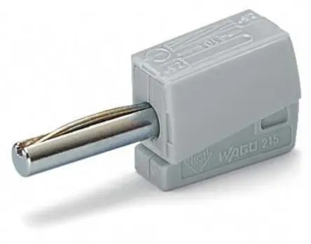 Produktfoto 1 von WAGO 19.5 mm Stecker Grau Bananenstecker, 42V 20A Zugfederklemme