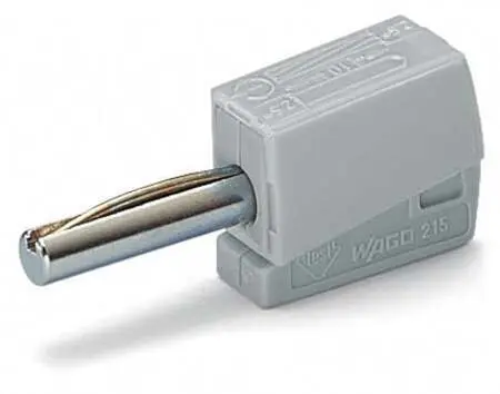 Produktfoto 1 von WAGO 19.5 mm Stecker Grau Bananenstecker, 42 V Zugfederklemme