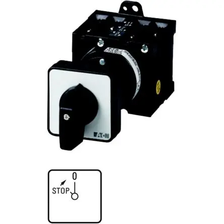 Produktfoto 1 von Eaton Eaton Moeller T3 Nockenschalter 32 A, 3-phasig, 2-Stufen Handkipphebel Schraube, 45 °-Wurfwinkel