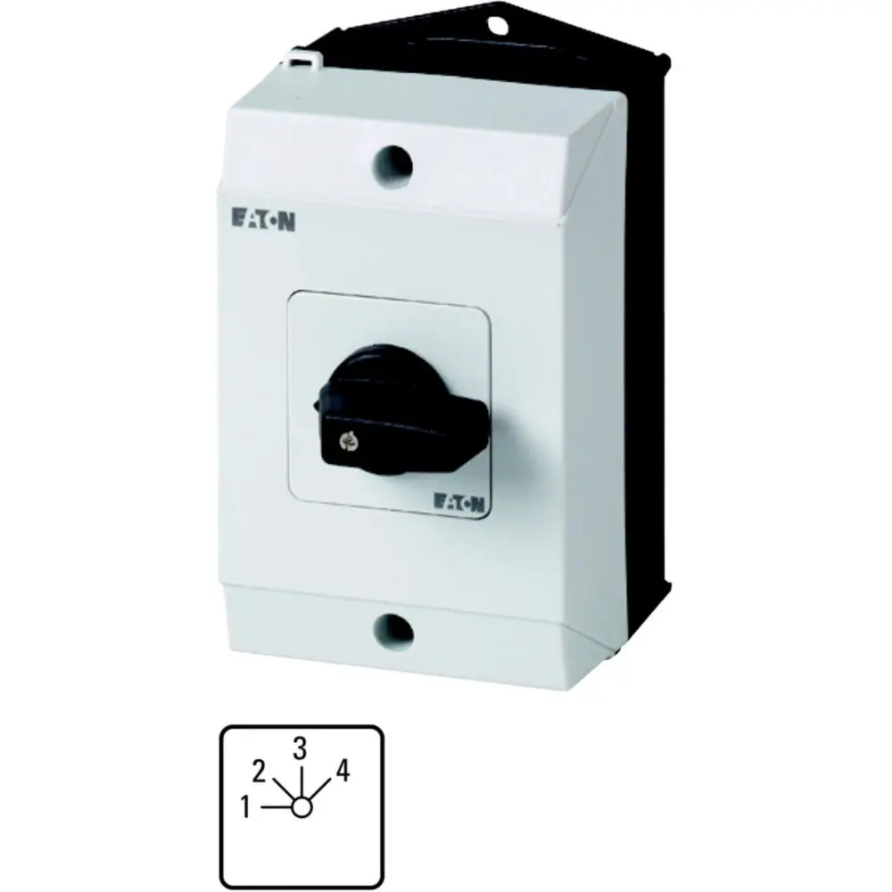 Produktfoto 1 von Eaton Nockenschalter, 2P / 20A, 690V (Volts), 4-Stufen, 45°-Wurfwinkel
