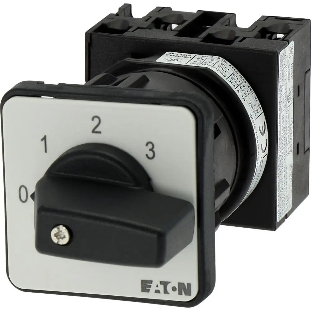 Produktfoto 1 von Eaton T3 Nockenschalter, 3-polig / 20A, 690V (Volts), 3-phasig, 3-Stufen, 45°-Wurfwinkel