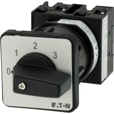 Produktfoto 1 von Eaton T3 Nockenschalter 20 A, 3-phasig, 3-Stufen Kurzer Daumengriff Schraube, 45 °-Wurfwinkel