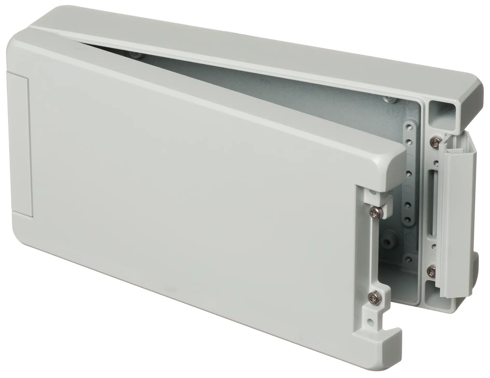 Produktfoto 1 von Bopla Bocube Alu; Gehäuse; Aluminium; Hellgrau Geflanscht; IK07, IK08 IP66, IP68 Breite 128 mm Höhe 60 mm Länge 259 mm