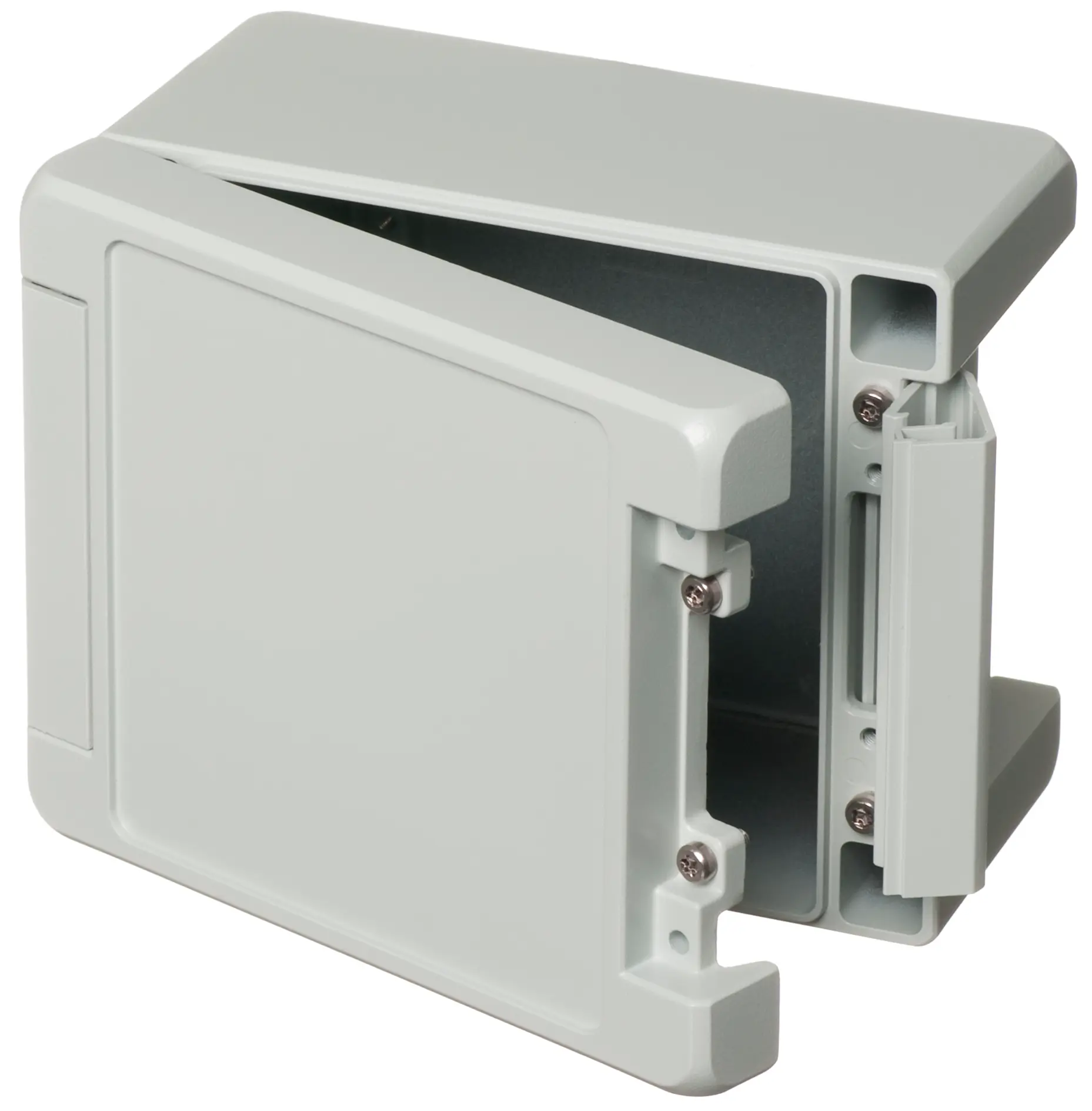 Produktfoto 1 von Bopla Bocube Alu; Gehäuse; Aluminium; Hellgrau Geflanscht; IK07, IK08 IP68, IP66 Breite 128 mm Höhe 90 mm Länge 159 mm