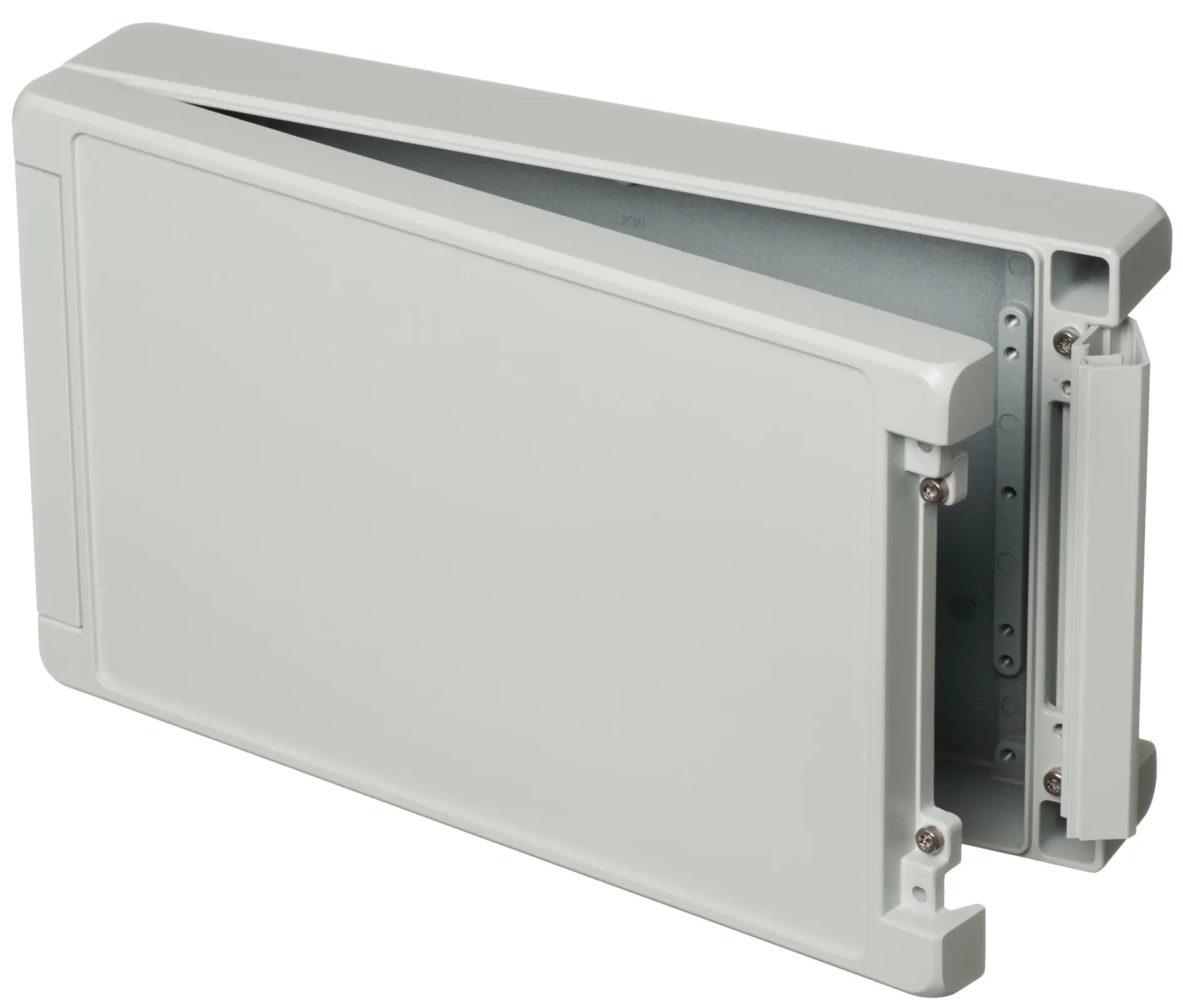 Produktfoto 1 von Bopla Bocube Alu; Gehäuse; Aluminium; Hellgrau Geflanscht; IK08, IK07 IP68, IP66 Breite 173 mm Höhe 60 mm Länge 299 mm