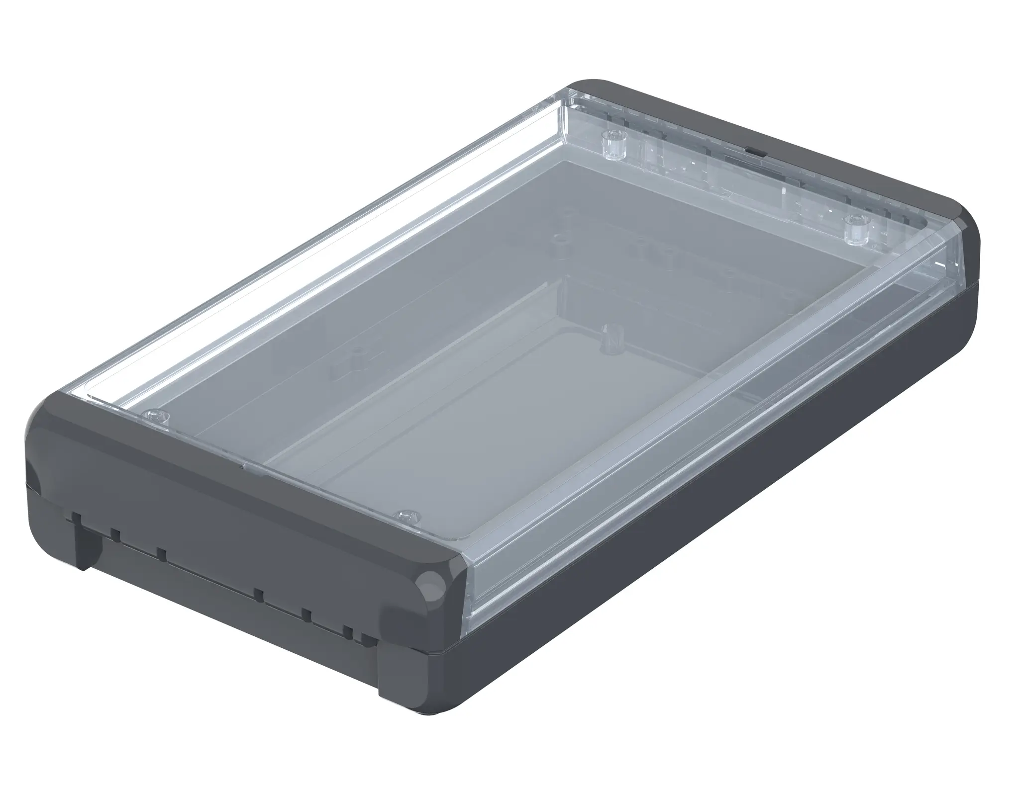 Produktfoto 1 von Bopla Bocube; Gehäuse; Polycarbonat; Graphitgrau; IK07 IP66, IP68 Breite 125 mm Höhe 40 mm Länge 231 mm