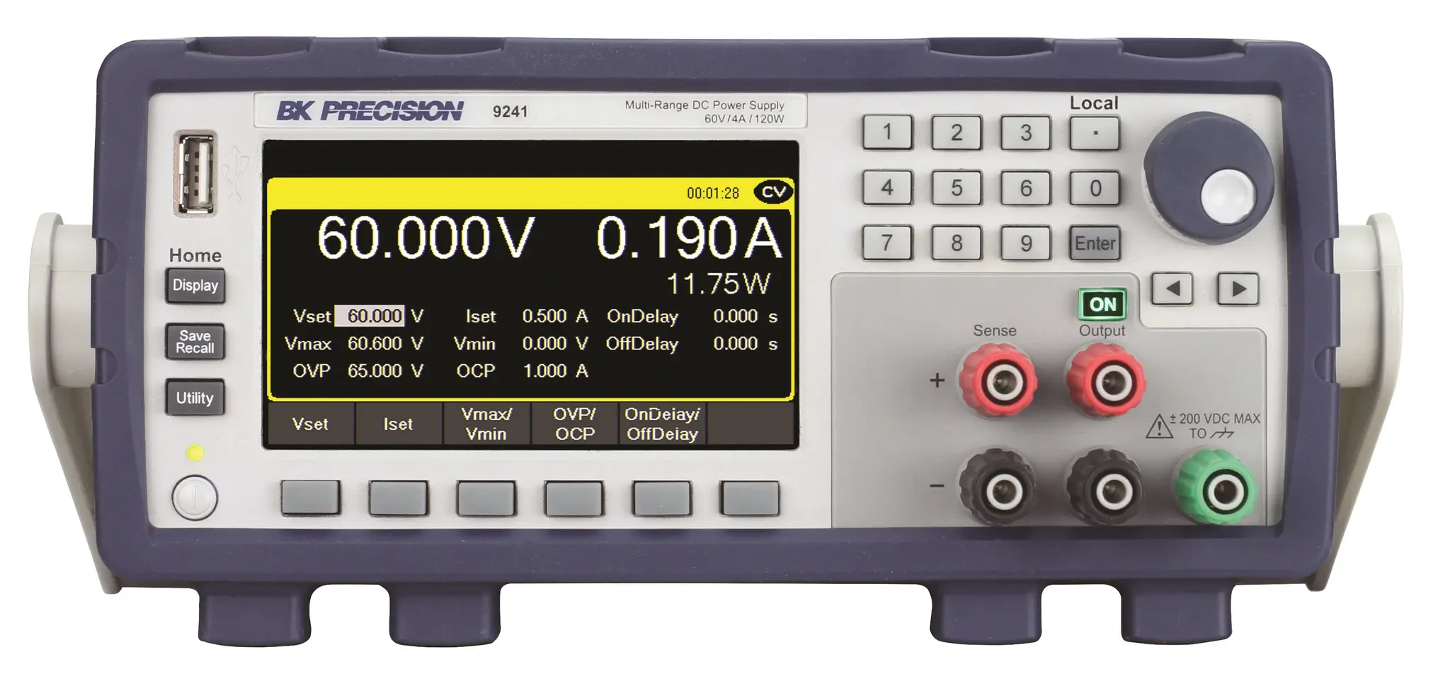 BK Precision 4-Kanal Schaltnetzteil Labornetzgerät 120W, 0 → 60V / 4A