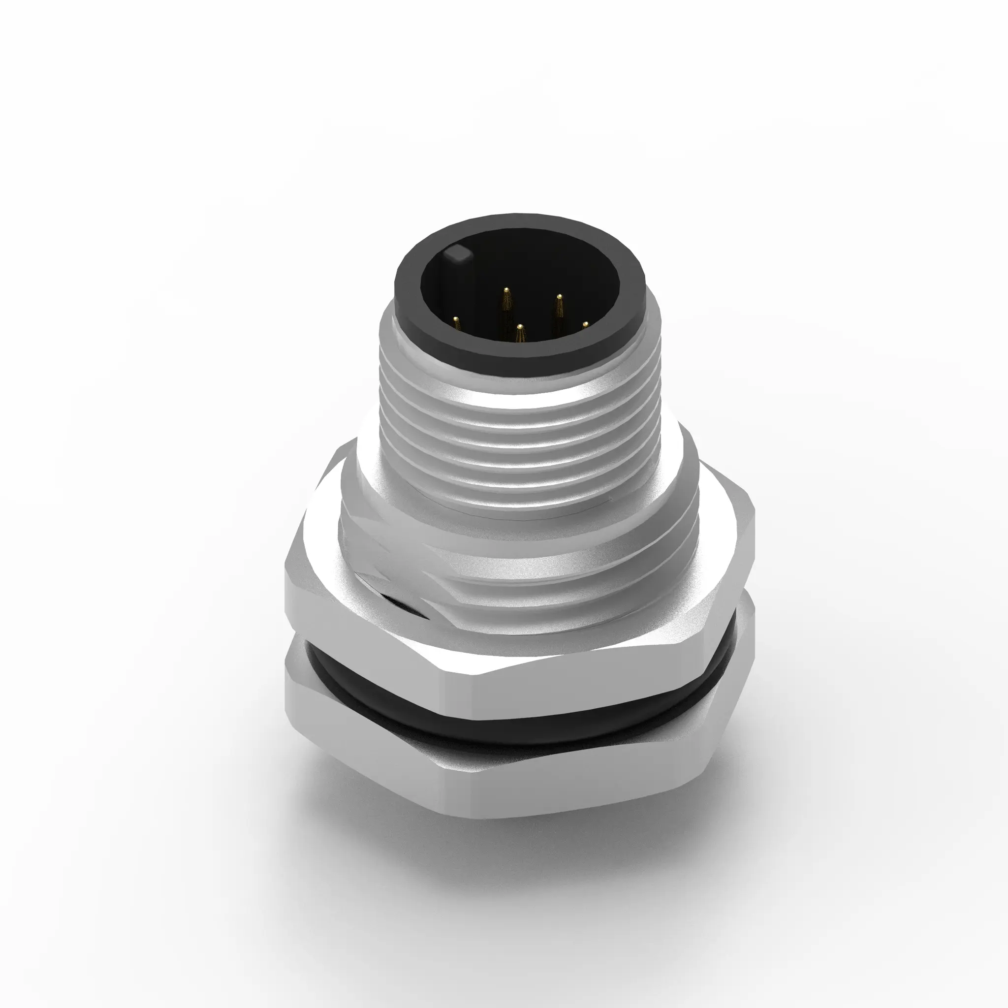 Produktfoto 1 von Wurth Elektronik WR-CIRC M12 Rundsteckverbinder Stecker 8-polig Stecker 5A Panel IP68