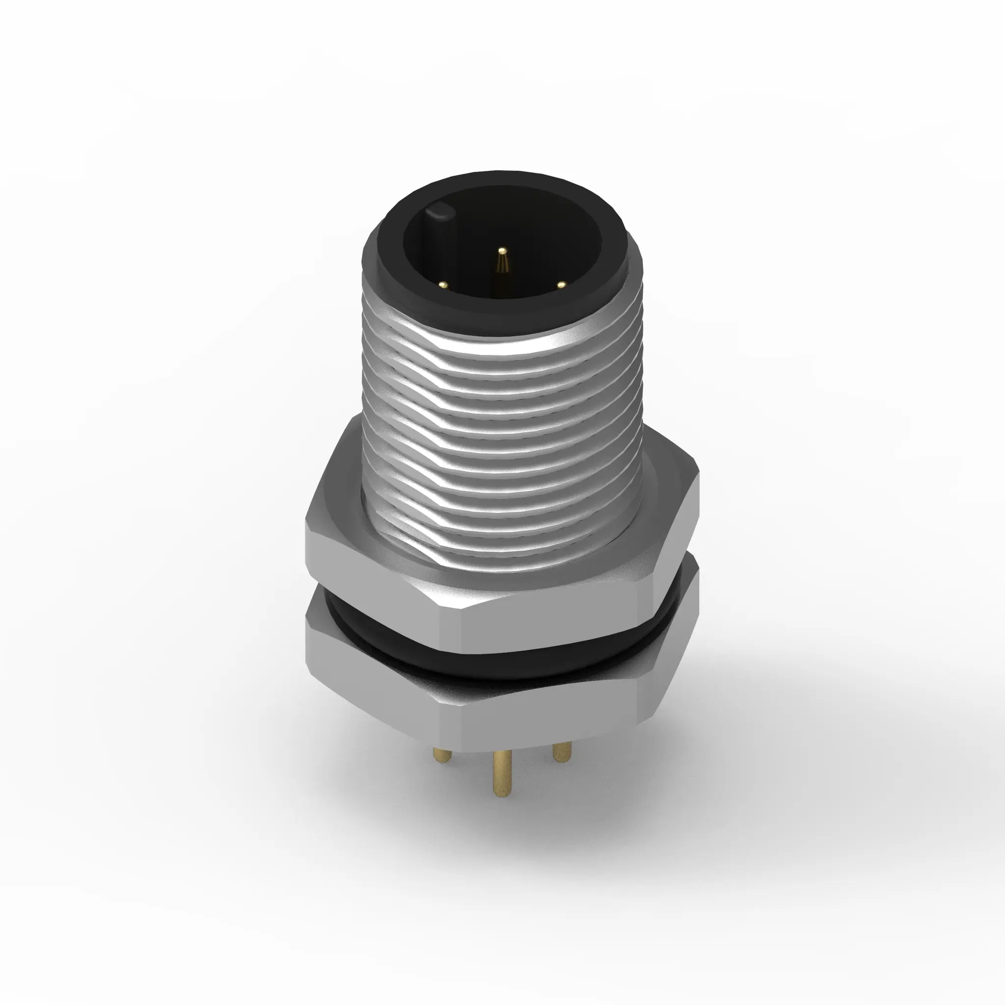 Produktfoto 1 von Wurth Elektronik WR-CIRC M12 Rundsteckverbinder Stecker 4-polig Stecker 5A Panel IP68
