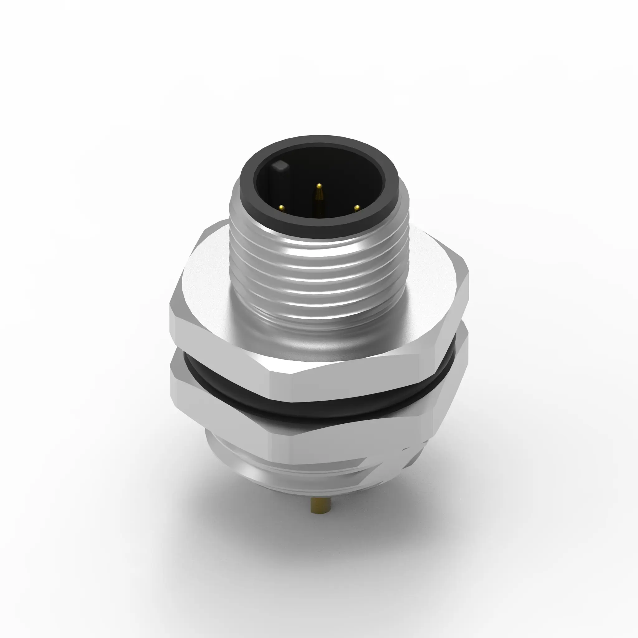Produktfoto 1 von Wurth Elektronik WR-CIRC M12 Rundsteckverbinder Stecker 4-polig Stecker 5A Panel IP68