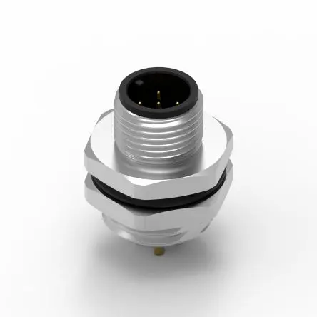 Wurth Elektronik WR-CIRC M12 Rundsteckverbinder Stecker 5-polig Stecker 5A Frontplattenmontage IP68