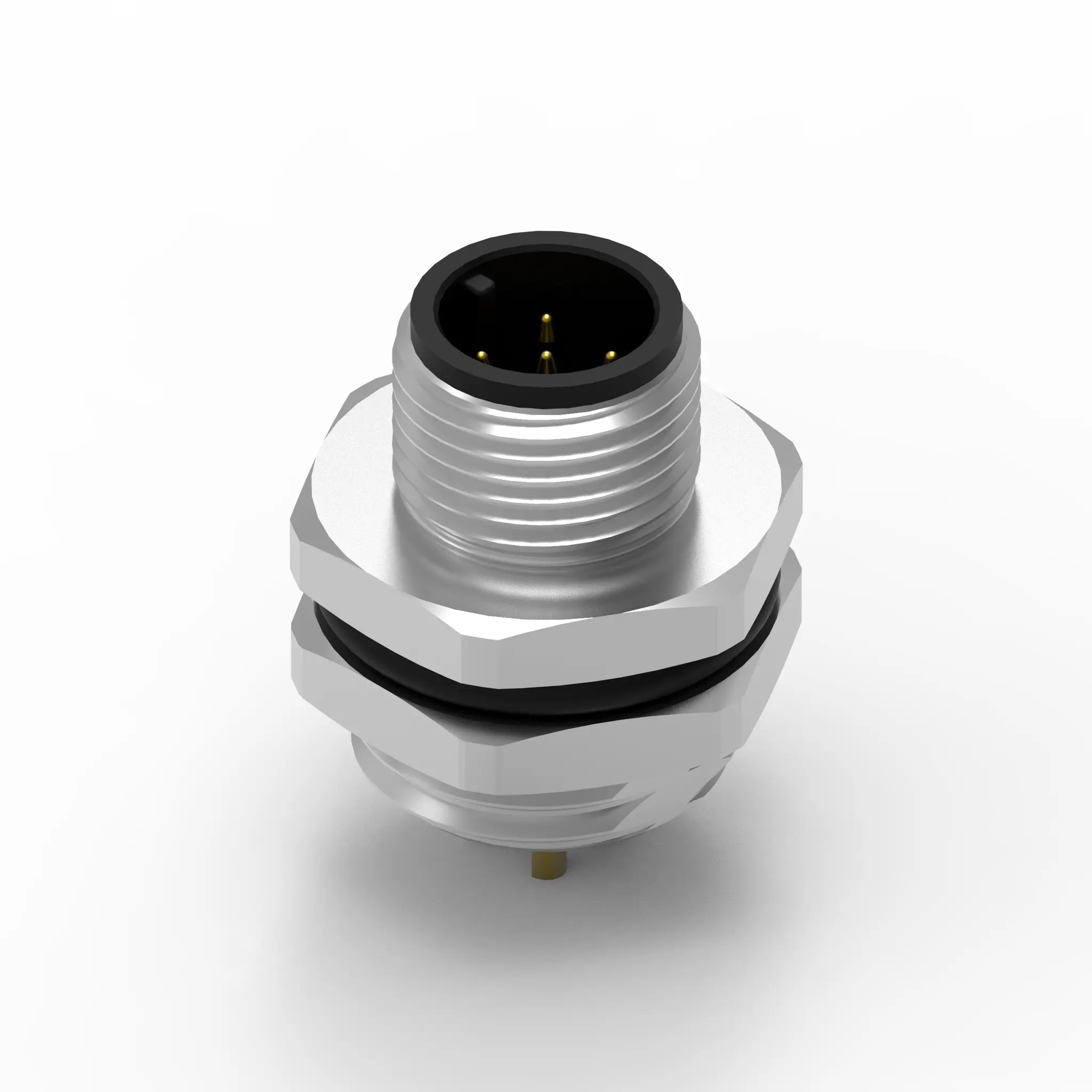 Produktfoto 1 von Wurth Elektronik WR-CIRC M12 Rundsteckverbinder Stecker 5-polig Stecker 5A Panel IP68