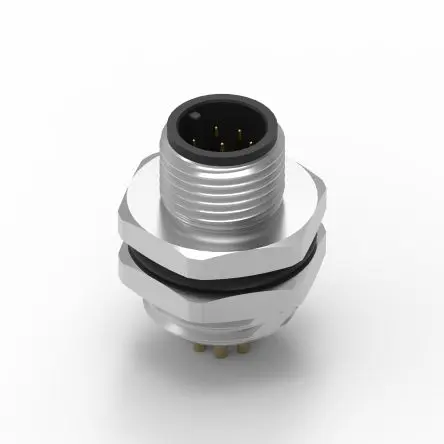Wurth Elektronik WR-CIRC M12 Rundsteckverbinder Stecker 8-polig Stecker 5A Frontplattenmontage IP68