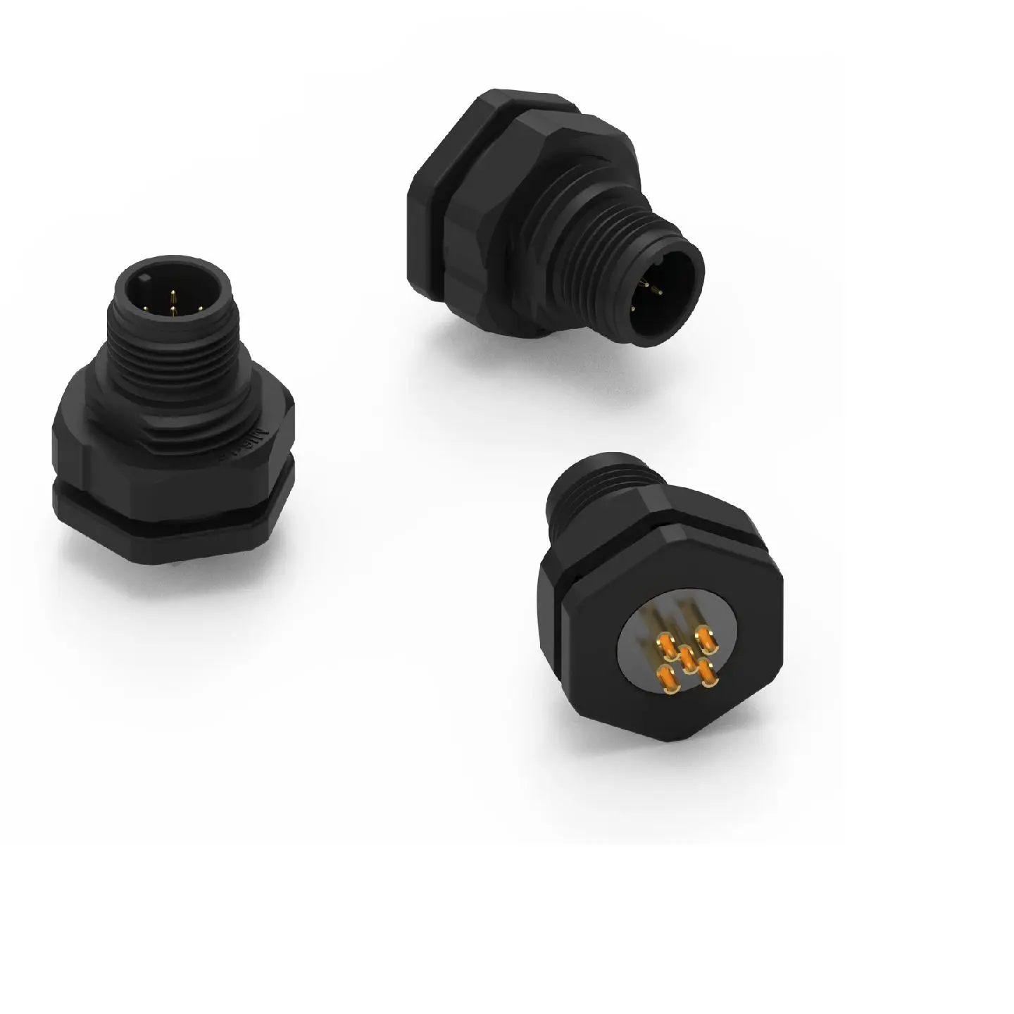 Produktfoto 1 von Wurth Elektronik WR-CIRC M12 Rundsteckverbinder Stecker 5-polig Stecker 5A Panel IP68