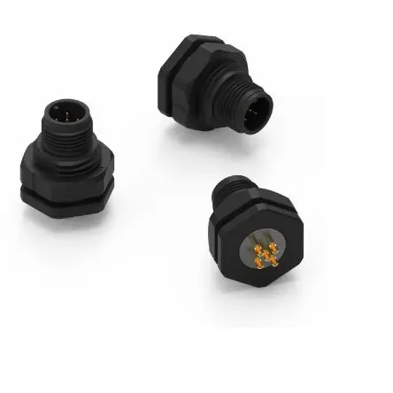 Wurth Elektronik WR-CIRC M12 Rundsteckverbinder Stecker 5-polig Stecker 5A Frontplattenmontage IP68