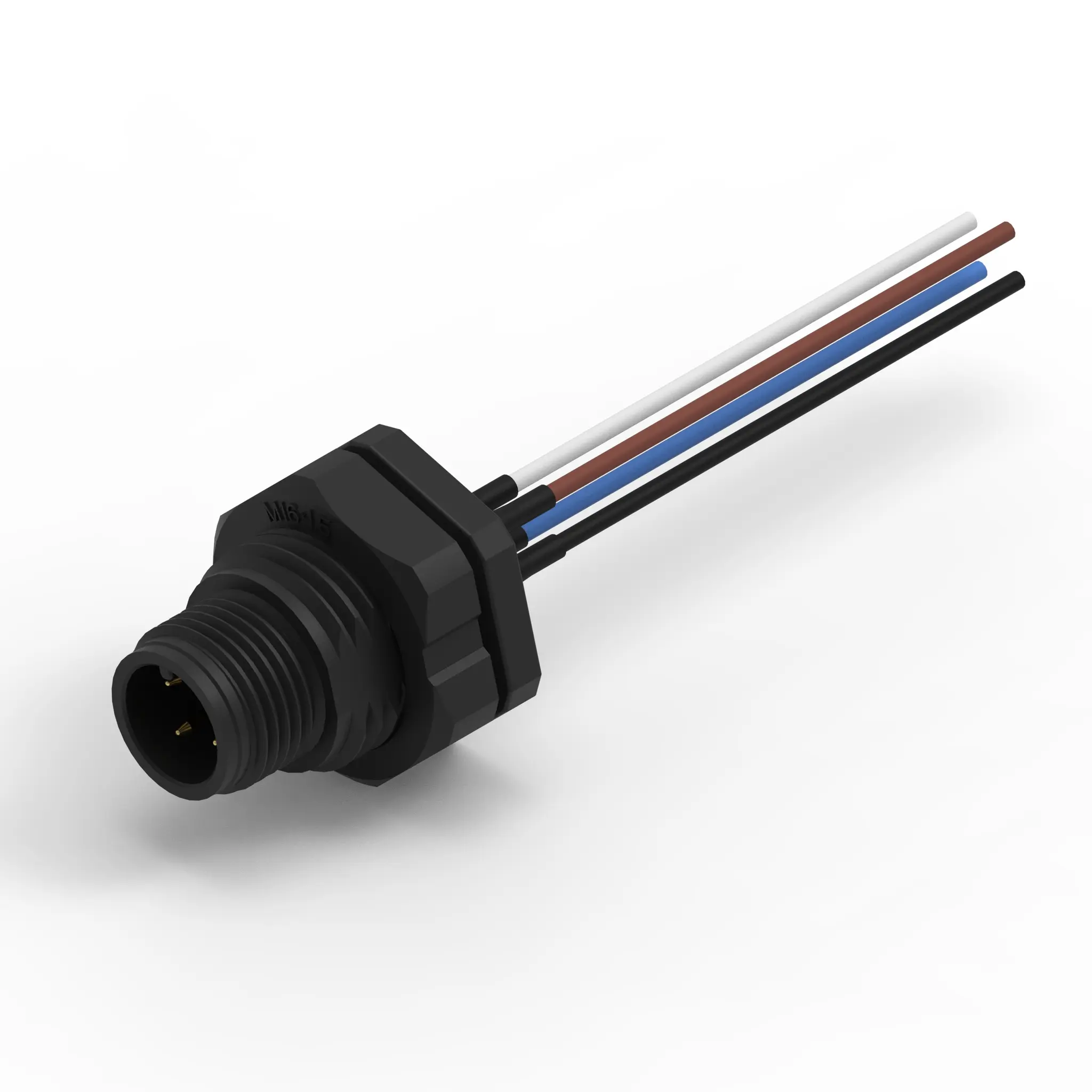 Produktfoto 1 von Wurth Elektronik WR-CIRC M12 Rundsteckverbinder Stecker 4-polig Stecker 5A Panel IP68