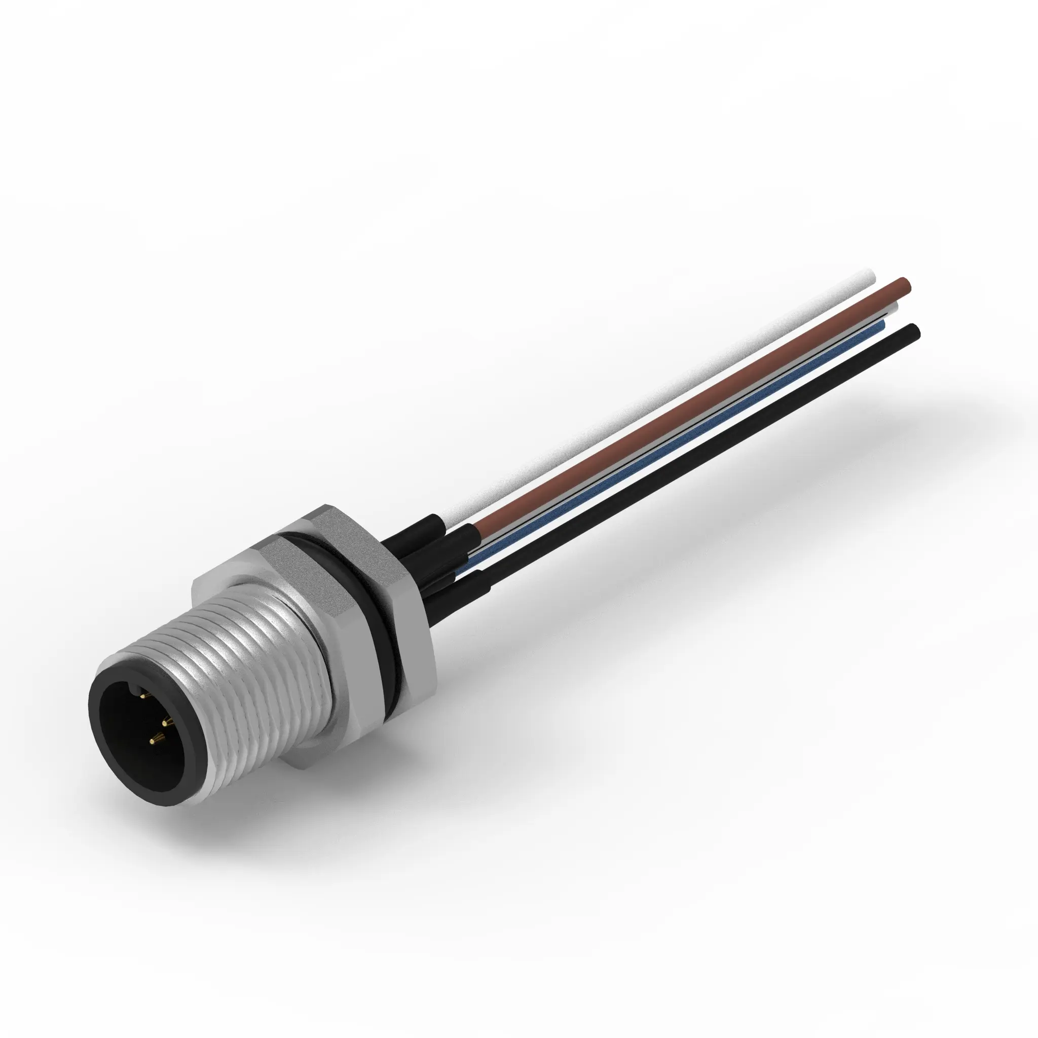 Produktfoto 1 von Wurth Elektronik WR-CIRC M12 Rundsteckverbinder Stecker 5-polig Stecker 5A Panel IP68