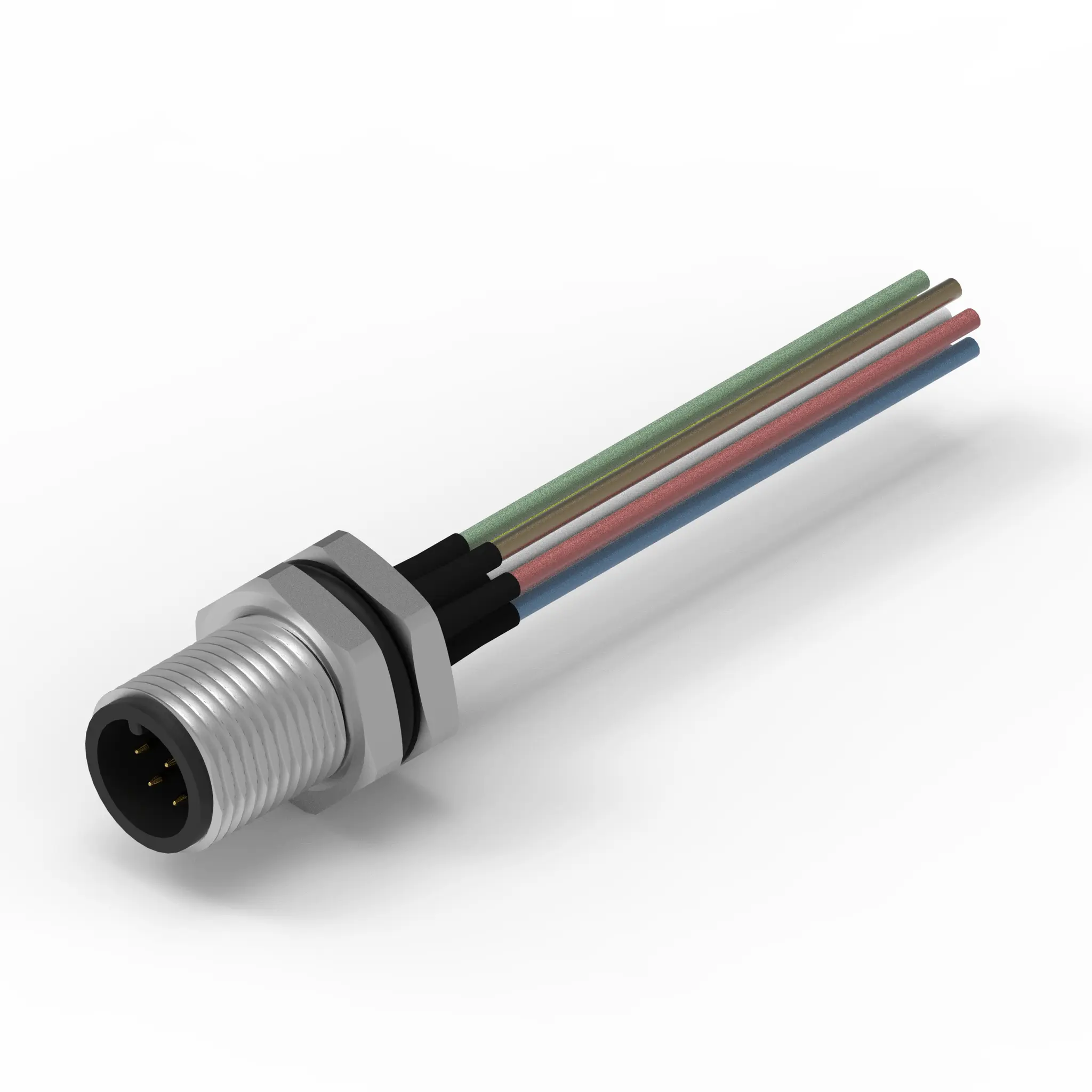 Produktfoto 1 von Wurth Elektronik WR-CIRC M12 Rundsteckverbinder Stecker 8-polig Stecker 5A Panel IP68