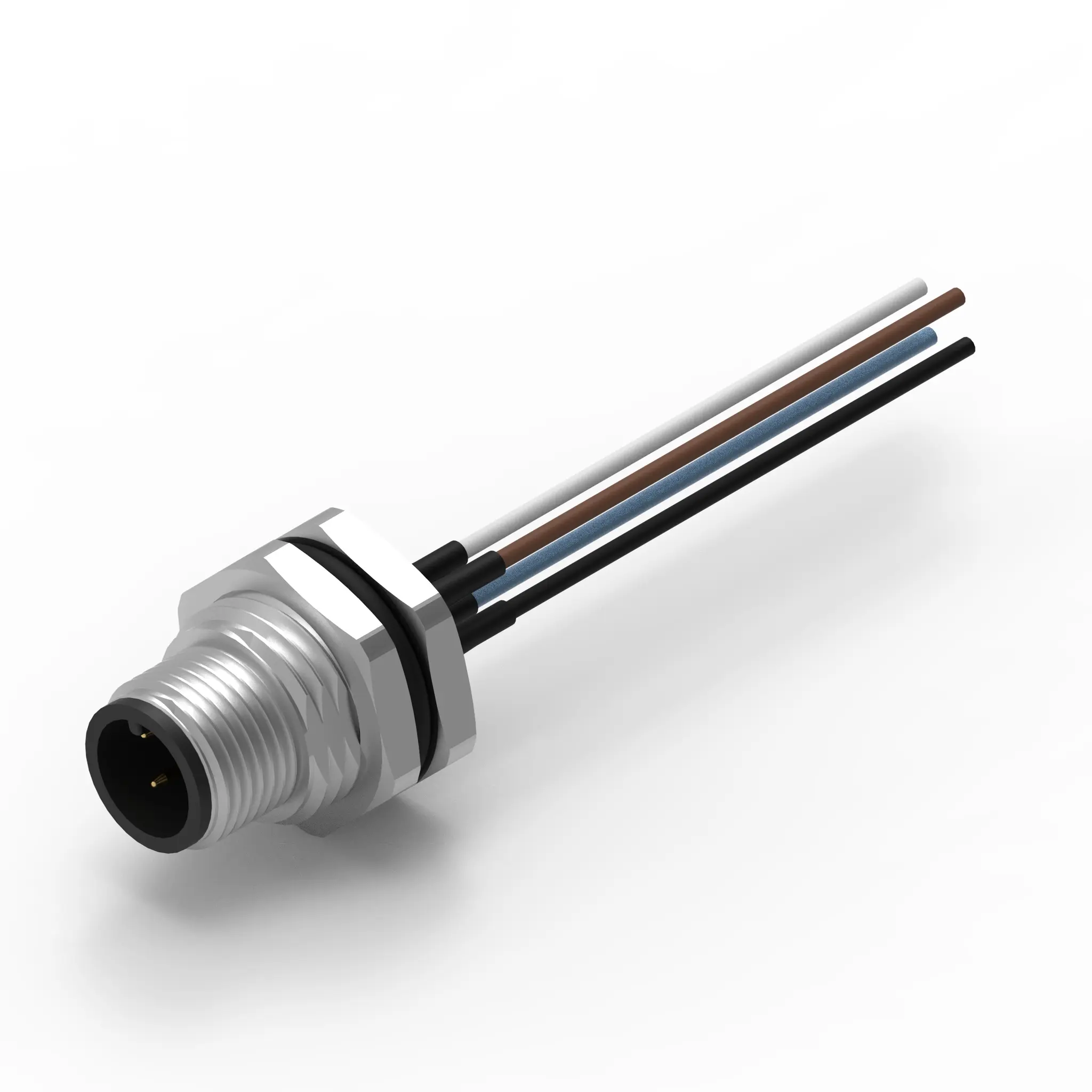 Produktfoto 1 von Wurth Elektronik WR-CIRC M12 Rundsteckverbinder Stecker 4-polig Stecker 5A Panel IP68