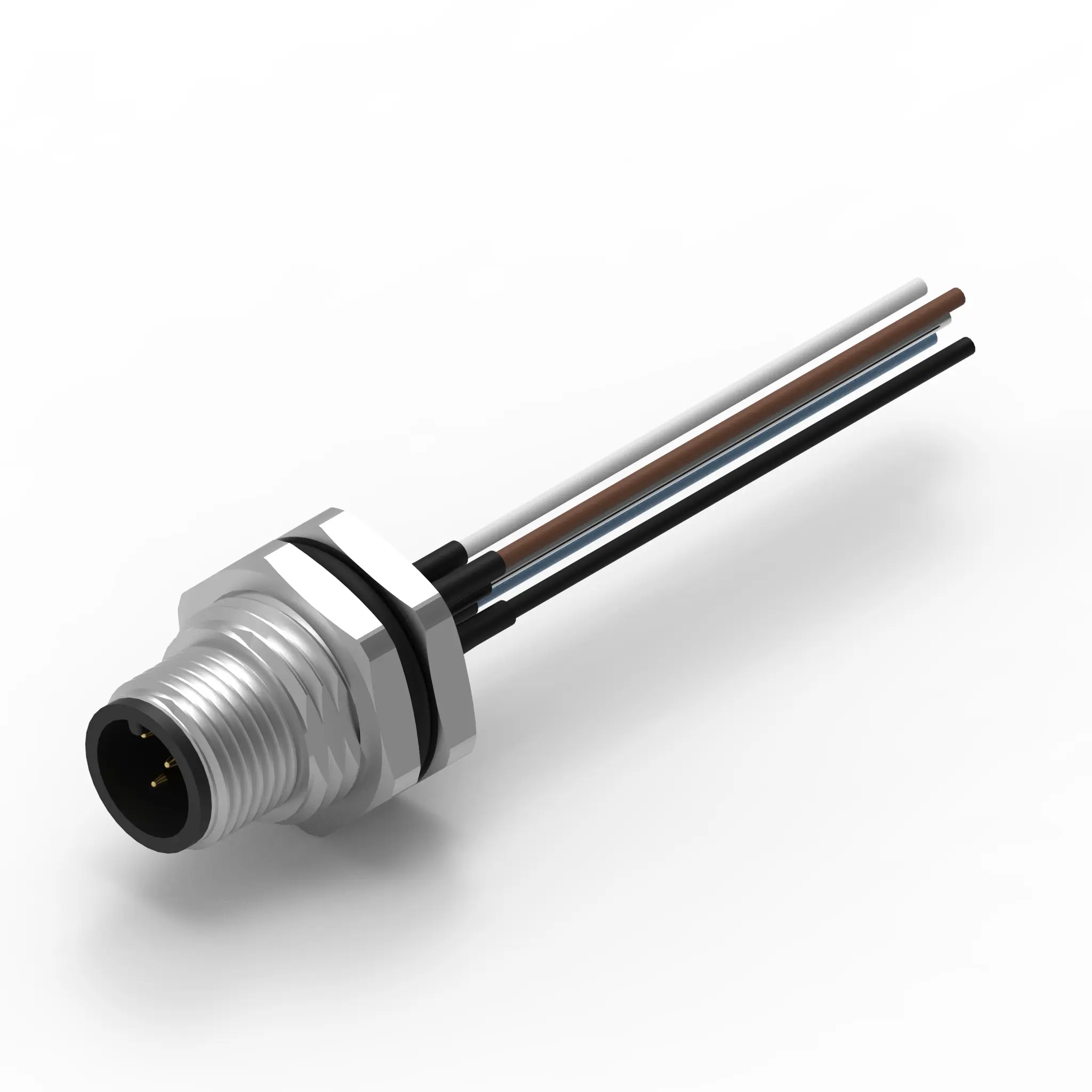 Produktfoto 1 von Wurth Elektronik WR-CIRC M12 Rundsteckverbinder Stecker 5-polig Stecker 5A Panel IP68