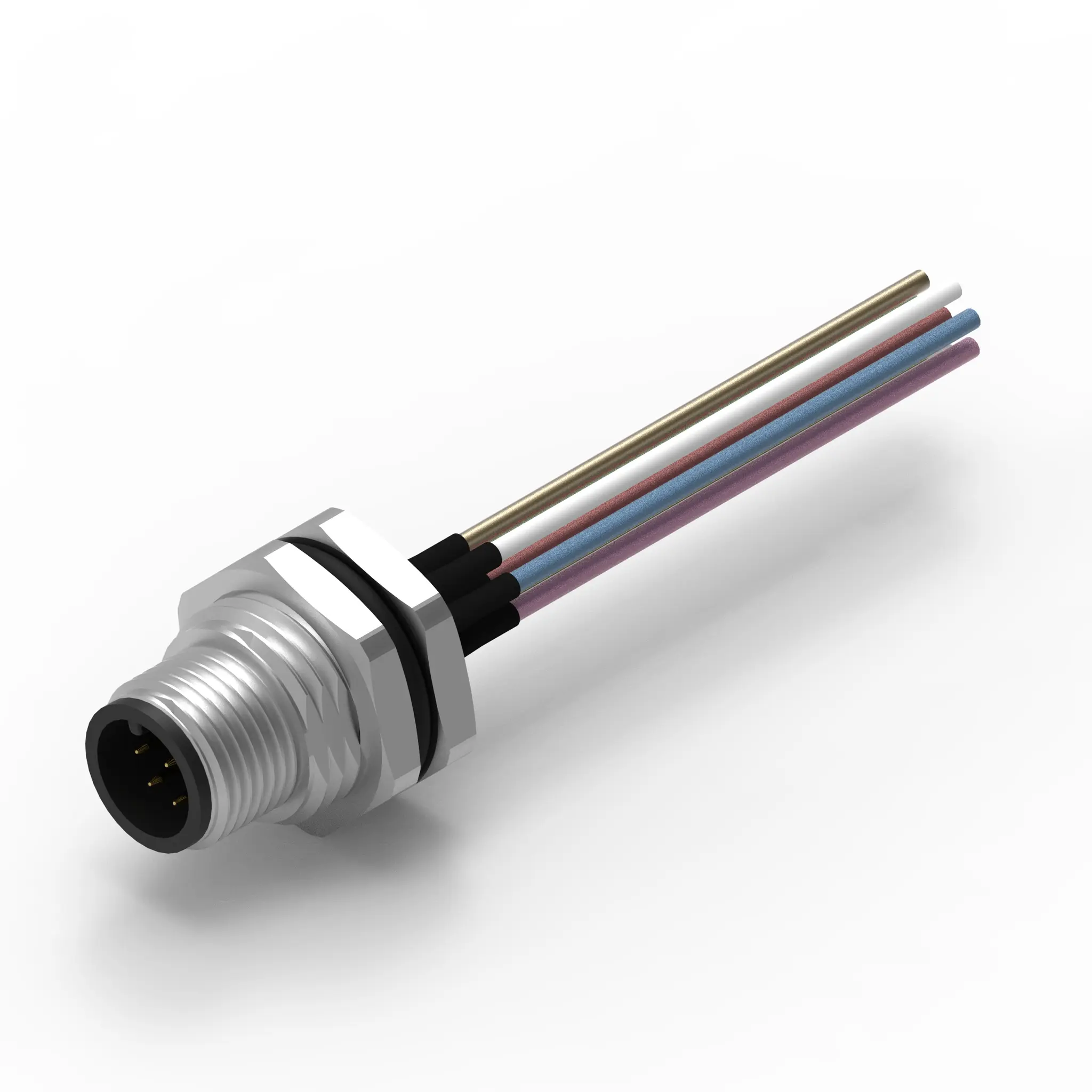 Produktfoto 1 von Wurth Elektronik WR-CIRC M12 Rundsteckverbinder Stecker 8-polig Stecker 5A Panel IP68