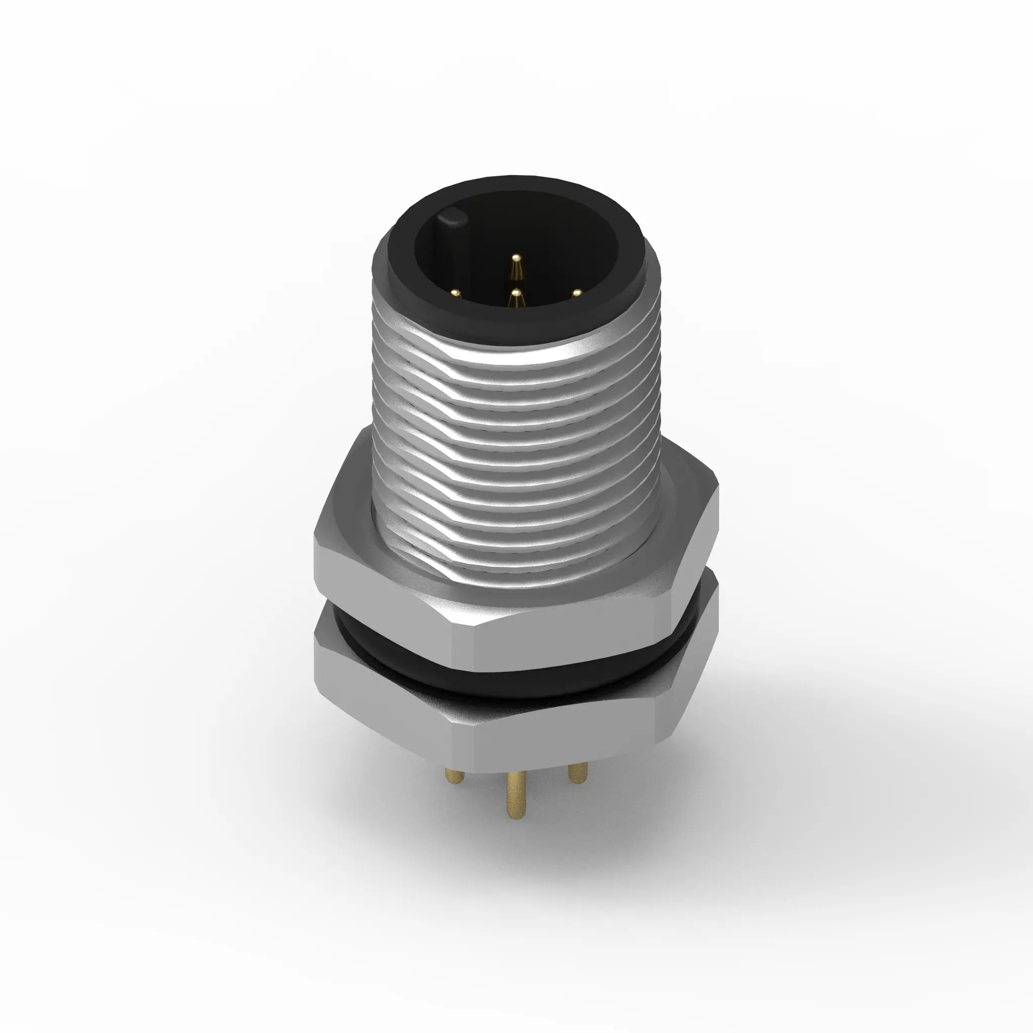 Produktfoto 1 von Wurth Elektronik WR-CIRC M12 Rundsteckverbinder Stecker 5-polig Stecker 5A Panel IP68