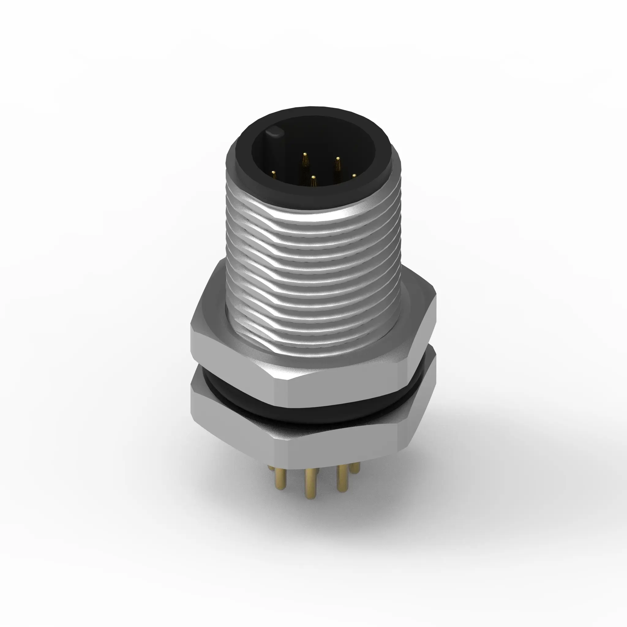 Produktfoto 1 von Wurth Elektronik WR-CIRC M12 Rundsteckverbinder Stecker 8-polig Stecker 5A Panel IP68