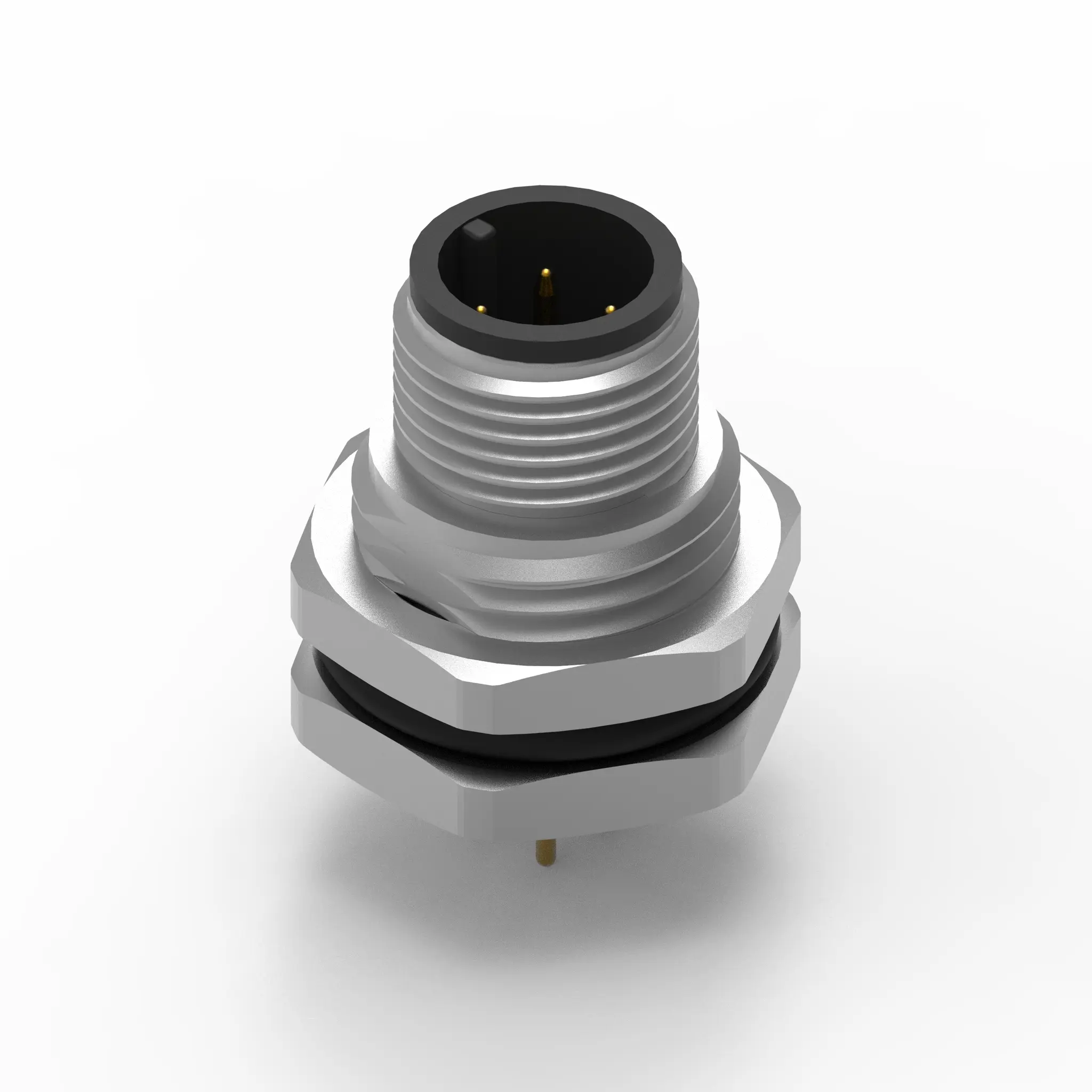 Produktfoto 1 von Wurth Elektronik WR-CIRC M12 Rundsteckverbinder Stecker 4-polig Stecker 5A Panel IP68