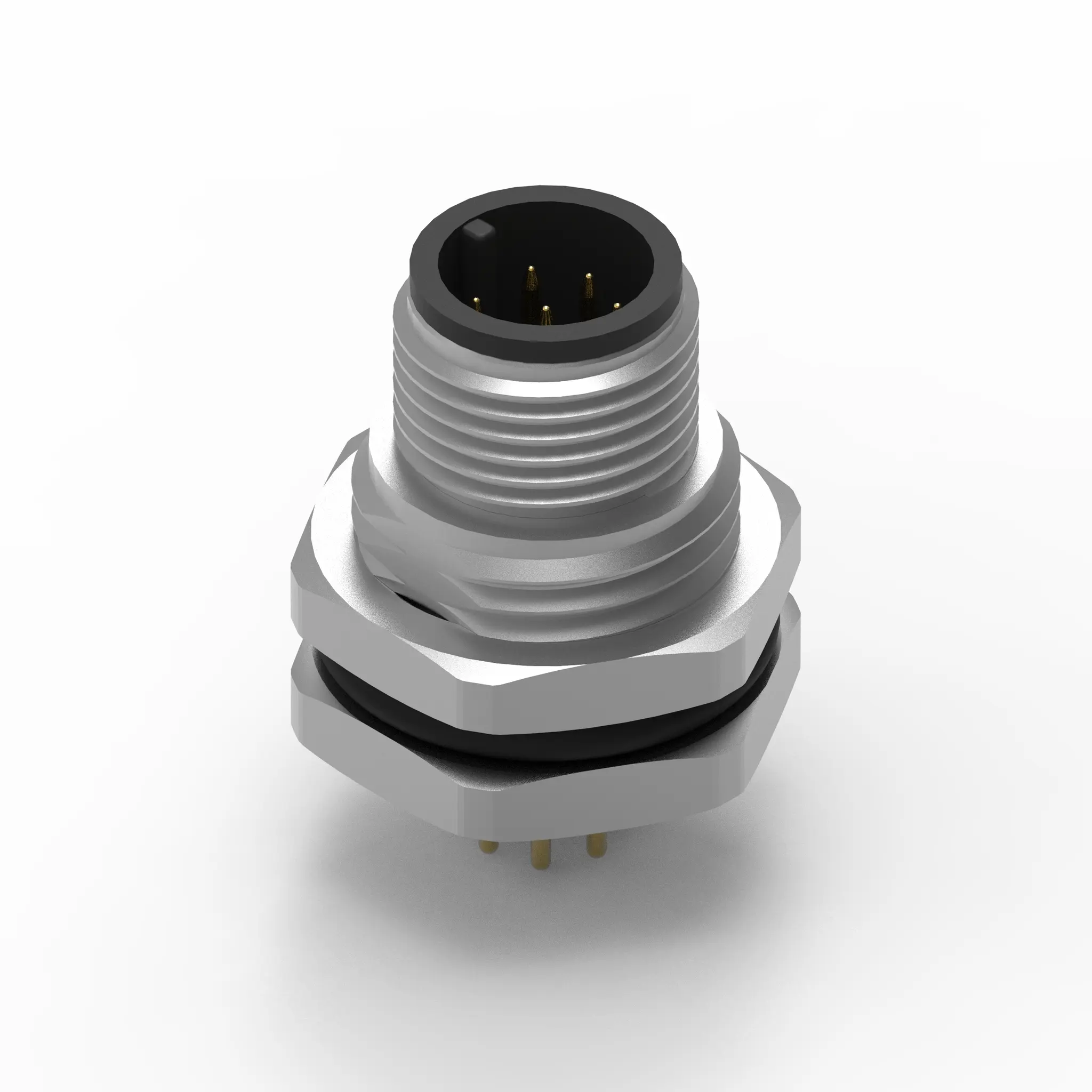 Produktfoto 1 von Wurth Elektronik WR-CIRC M12 Rundsteckverbinder Stecker 8-polig Stecker 5A Panel IP68
